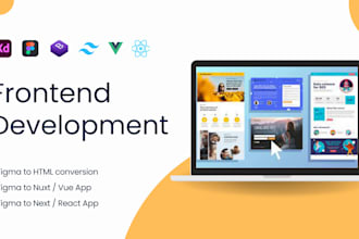 convert xd or figma design to vue, nuxt, react or next js app