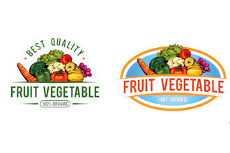 create a creative vegetable, fruit and juice logo