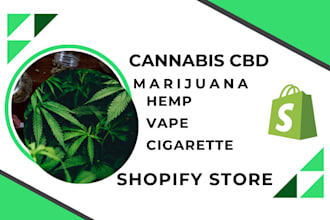 design a cannabis cbd hemp marijuana vape tobacco shopify store website