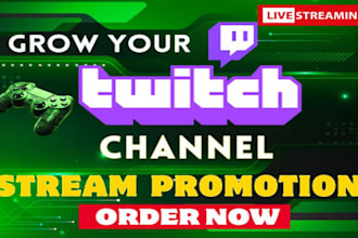do organic twitch channel promotion for more live viewers and chatters