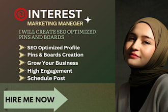 create SEO optimized pins and boards as a pinterest marketing manager