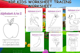 design kindergarten preschool kids activity book tracing workbook design for kdp