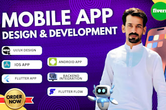 build design mobile app development, ios app, flutter app creation flutterflow
