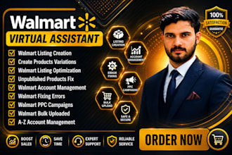 create walmart listing, SEO, wfs setup, ads management and fix walmart errors