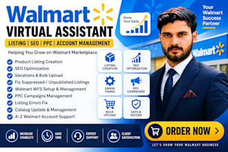 create and optimize walmart listings, resolve walmart listing errors and va