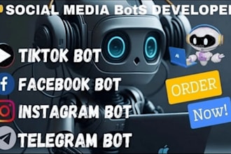 develop livestreaming bot, tiktok api bot, youtube api bot, telegram api bot