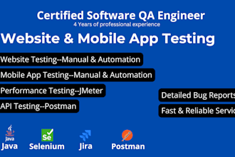 perform software testing and website bug free reviews