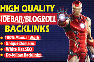 create high da50 homepage sidebar blogroll footer SEO dofollow backlinks