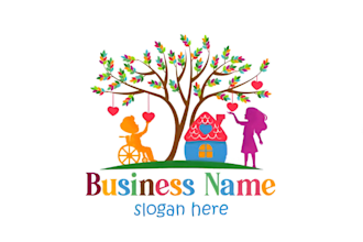 create a daycare, childcare, baby shop, school and kids logo