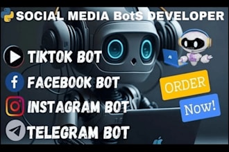 develop youtube api bot, tiktok api bot, livestreaming bot, telegram api bot