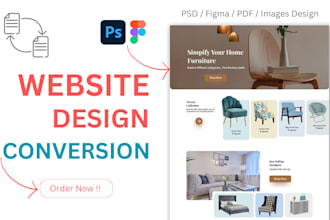 convert PSD, figma, PDF, image designs to HTML, wordpress
