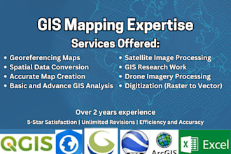 georeference, create maps and conduct expert gis analysis