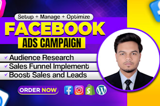 be your shopify facebook ad campaign, fb ads marketing and instagram ads manager