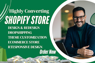 create shopify store, build shopify website design, shopify dropshipping website
