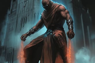 draw concept art of knights, dark fantasy  character