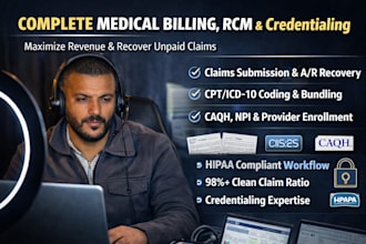 provide complete medical billing, rcm, credentialing, and ar recovery services