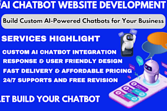 develop automated ai chatbot website using  manychat freshchat landbot uchat