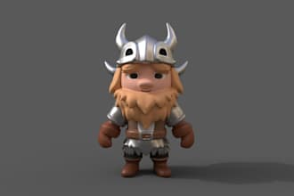 sculpt3d toy character model stylized anime model bake texture rig to ue5 stl