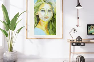 create acrylic portrait painting hand painted on canvas