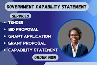 design federal capability statements, grants, tenders, and bid proposals