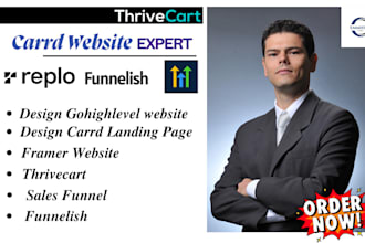 design carrd landing page design gohighlevel, thrivecart, funnelish, systeme io