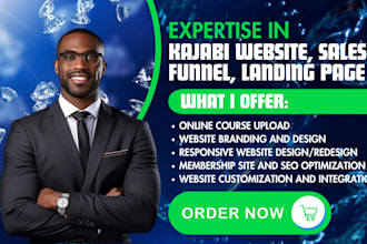 kajabi sales funnel, kajabi website, kajabi landing page, kajabi online course
