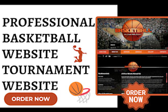 create a pro basketball league, tournament website or association website