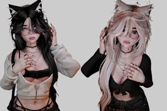 vrchat avatar vtuber 3d model upload vrchat booth physbone furry nsfw outfit vrm