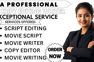be your copy editor, script editing movie script writing as movie script writer