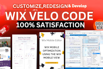 develop wix velo code wix database wix velocode custom wix website wix velo code