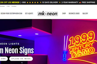 create customizable neon website neon sign shopify store neon light website