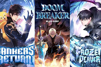 draw anime manga webtoon cover comic light novel shonen for book cover design