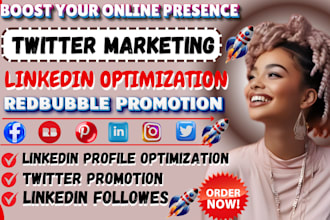 setup, manage twitter page linkedin profile optimization, instagram followers