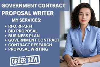 write winning bid proposal rfp, rfq proposal, government contract grant research