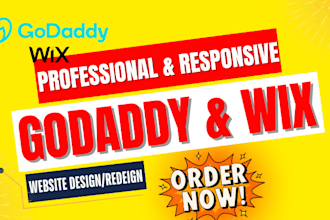develop a professional and responsive godaddy website real estate wix redesign