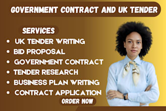 write UK government tenders, bid proposals, grants, and sponsorships