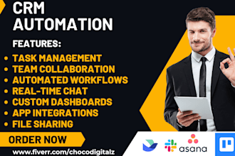 setup automation workflow lark slack trello asana monday clickup crm truelark ai