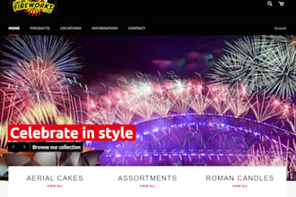 build pyrotechnic firework logo responsive christmas website festive card store