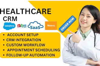 setup healthcare medicals salesforce zoho saas veeva pipedrive keap health cloud