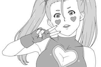 make illustrations in manga or comic art style