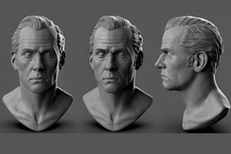 sculpt realistic 3d head 3d bust model 3d sculpting with blender for 3d printing