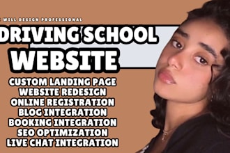 driving school website driving website elearning website blog landing page