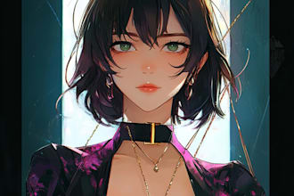 draw semi realistic anime custom portrait