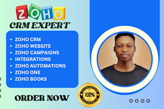 set up zoho CRM, zoho books, zoho campaigns, zoho creator, zoho forms zoho sites