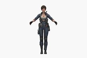 retexture  3d character, topology, pbr armor texture game assets,ue5 rig, uv map