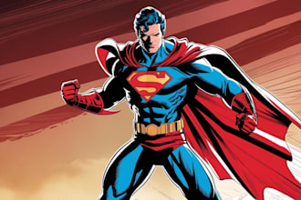 draw you a dc or marvel style comic book superhero character