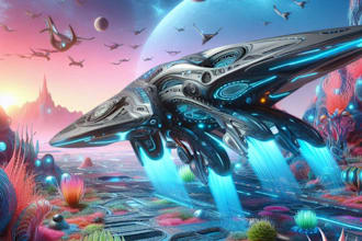 draw a concept car or spaceship illustration