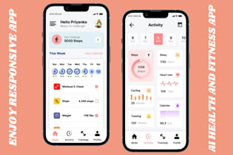 develop ai fitness health mobile app and gym workout plan nutrition wellness web