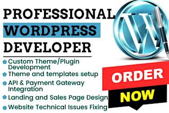 build custom worpdress website design and landing page