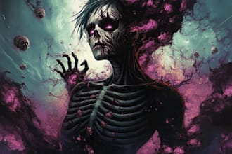 create a fantasy horror character art or anything you want